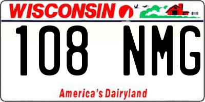 WI license plate 108NMG