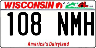 WI license plate 108NMH
