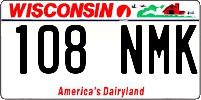 WI license plate 108NMK