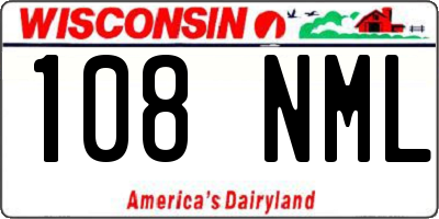 WI license plate 108NML