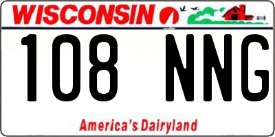 WI license plate 108NNG