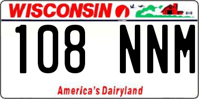WI license plate 108NNM