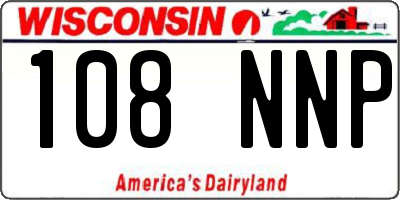 WI license plate 108NNP