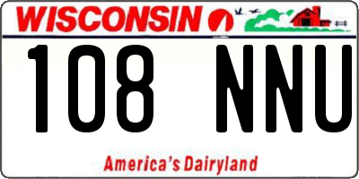 WI license plate 108NNU