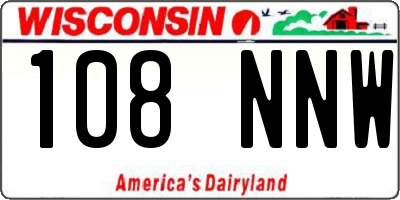 WI license plate 108NNW