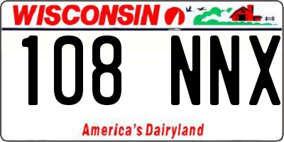 WI license plate 108NNX