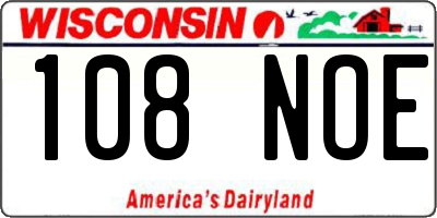 WI license plate 108NOE