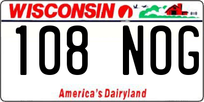 WI license plate 108NOG