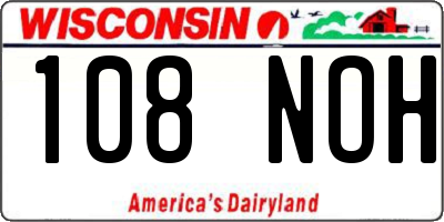 WI license plate 108NOH
