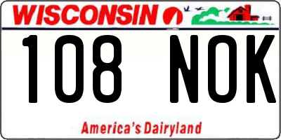 WI license plate 108NOK