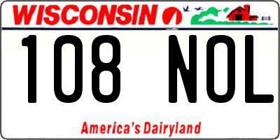 WI license plate 108NOL
