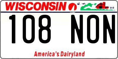 WI license plate 108NON