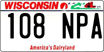 WI license plate 108NPA