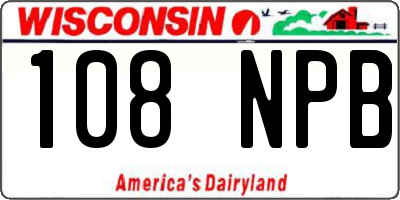 WI license plate 108NPB