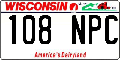 WI license plate 108NPC
