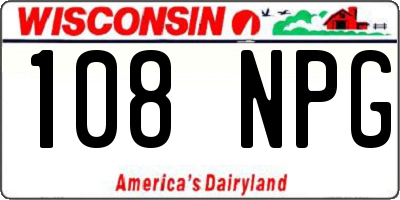 WI license plate 108NPG