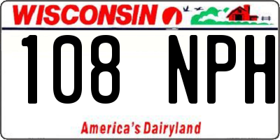 WI license plate 108NPH