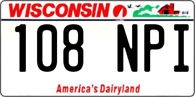 WI license plate 108NPI