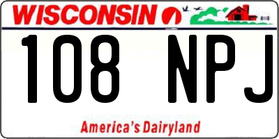 WI license plate 108NPJ