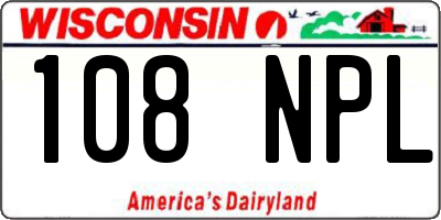 WI license plate 108NPL