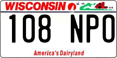 WI license plate 108NPO