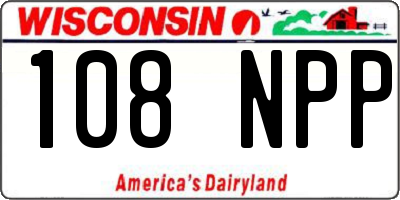 WI license plate 108NPP