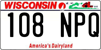 WI license plate 108NPQ