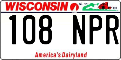 WI license plate 108NPR