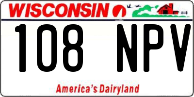 WI license plate 108NPV