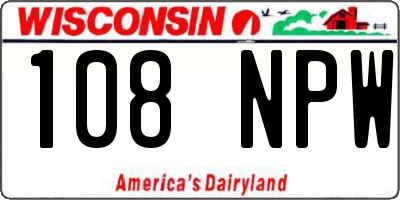 WI license plate 108NPW