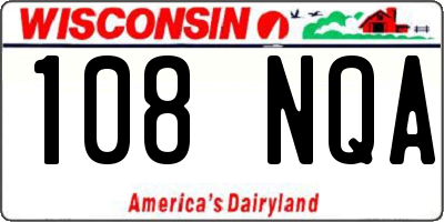 WI license plate 108NQA