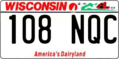 WI license plate 108NQC