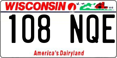 WI license plate 108NQE