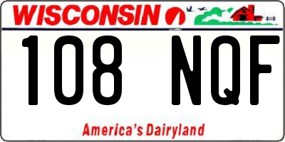 WI license plate 108NQF