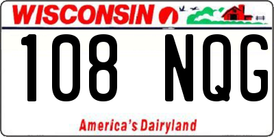 WI license plate 108NQG