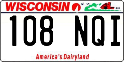 WI license plate 108NQI