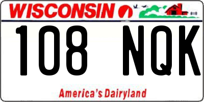 WI license plate 108NQK
