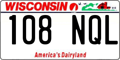 WI license plate 108NQL