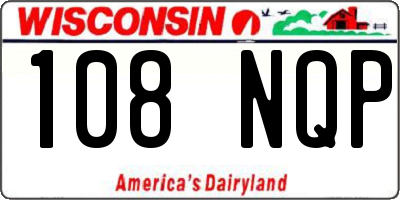 WI license plate 108NQP
