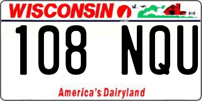 WI license plate 108NQU
