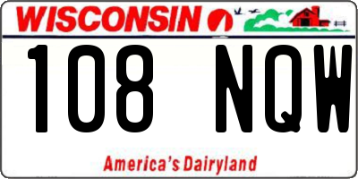 WI license plate 108NQW