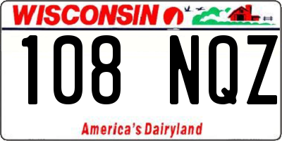 WI license plate 108NQZ