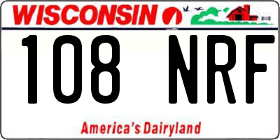 WI license plate 108NRF