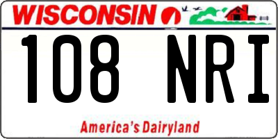 WI license plate 108NRI