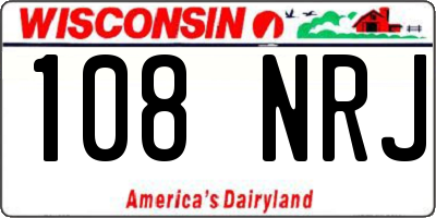 WI license plate 108NRJ