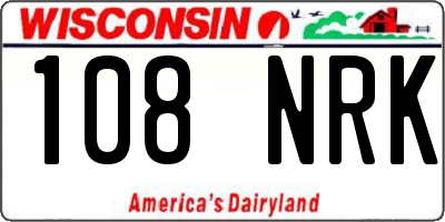 WI license plate 108NRK