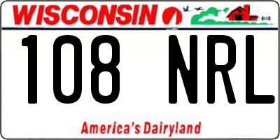 WI license plate 108NRL