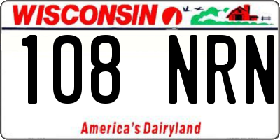WI license plate 108NRN
