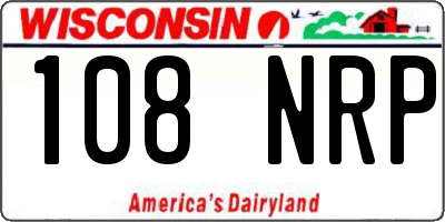 WI license plate 108NRP