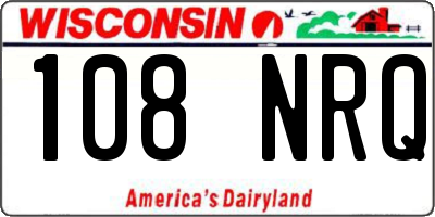 WI license plate 108NRQ